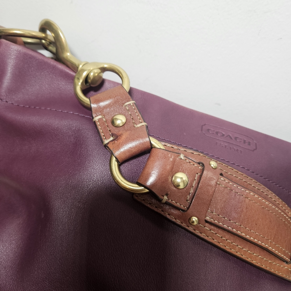 Vintage COACH Carly Hobo Bag Purse Purple Large Y2K No. F0882-10616 - Picture 11 of 16